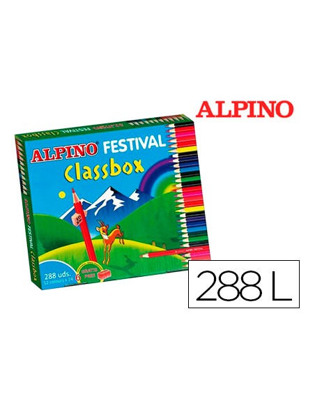 Lapices de colores alpino festival classbox caja de 288 unidades 12 colores surtidos