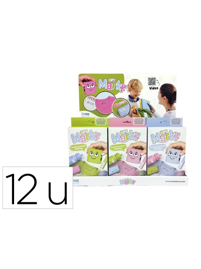 Expositor sobremesa sello marcador de ropa marky infantil 12 unidades 3 colores surtidos