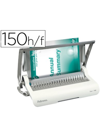 Encuadernadora para canutillo fellowes star+150 perfora 15 hojas tamaño din a4 encuaderna hasta 150 hojas