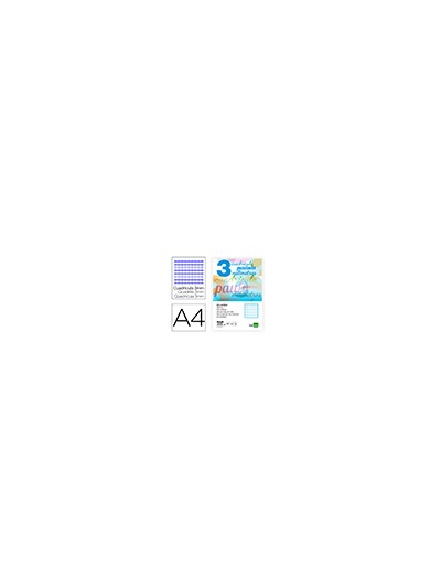 Recambio liderpapel a4 pautaguia 100 hojas 75 g cuadriculado pautado 3 mm con margen 4 taladros