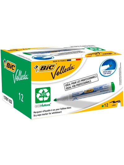 Rotulador bic velleda para pizarra verde punta redonda 1,3 mm