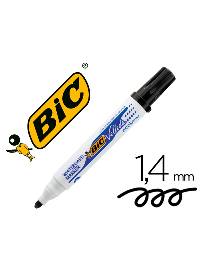 Rotulador bic velleda para pizarra negro punta redonda 1,3 mm Rotulador bic velleda para pizarra negro punta redonda 1,3 mm