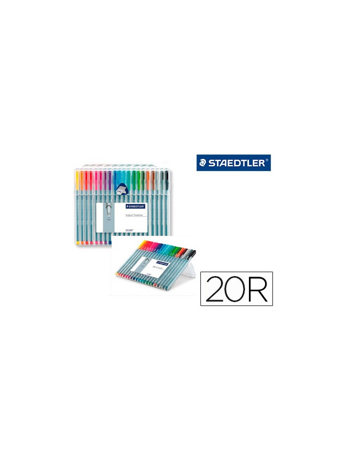 Rotulador staedtler triplus fineliner 334 estuche de 20 unidades colores surtidos Rotulador staedtler triplus fineliner 334 estuche de 20 unidades colores surtidos