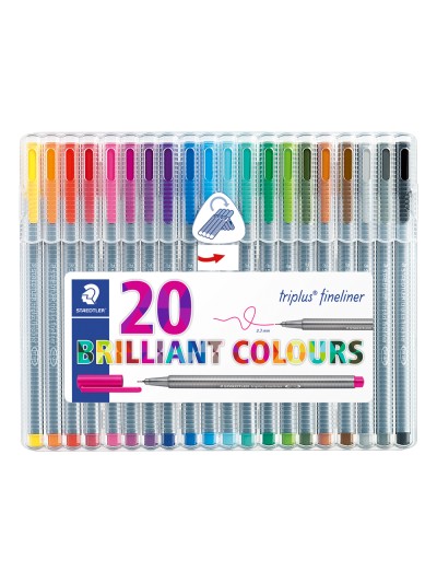 Rotulador staedtler triplus fineliner 334 estuche de 20 unidades colores surtidos