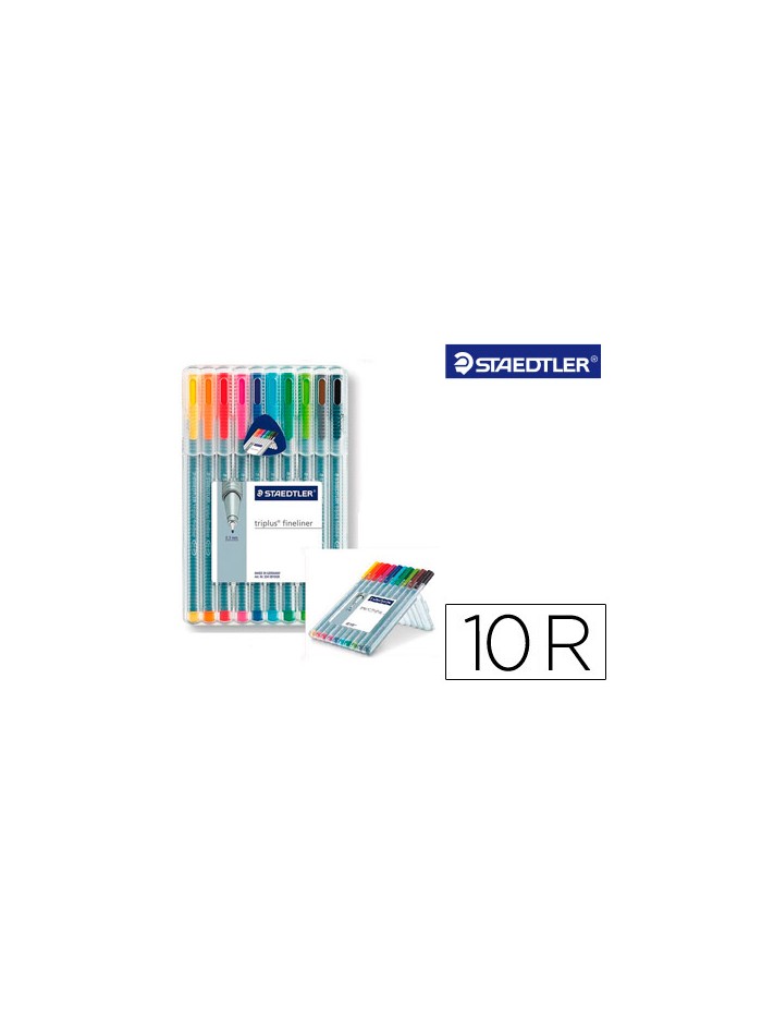 Rotulador staedtler triplus fineliner 334 estuche de 10 unidades colores surtidos Rotulador staedtler triplus fineliner 334 estuche de 10 unidades colores surtidos
