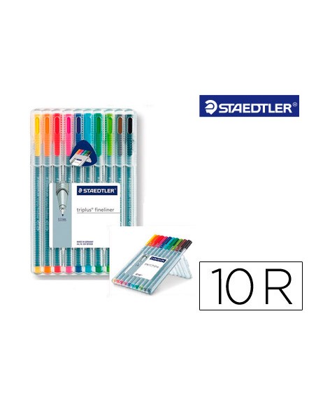 Rotulador staedtler triplus fineliner 334 estuche de 10 unidades colores surtidos