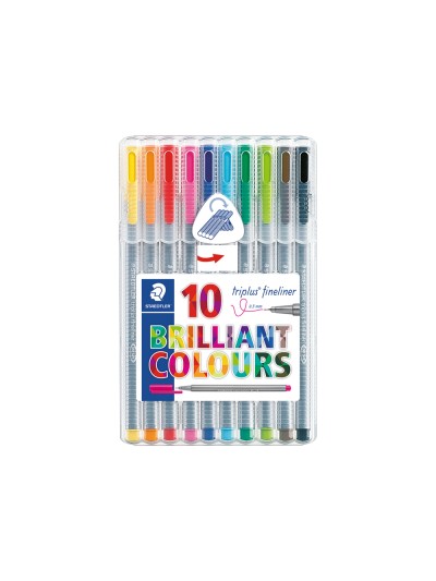 Rotulador staedtler triplus fineliner 334 estuche de 10 unidades colores surtidos