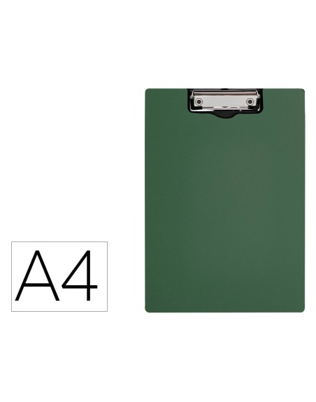Carpeta q-connect miniclip superior din a4 plastico 50% reciclado verde oliva grosor 2,1 mm