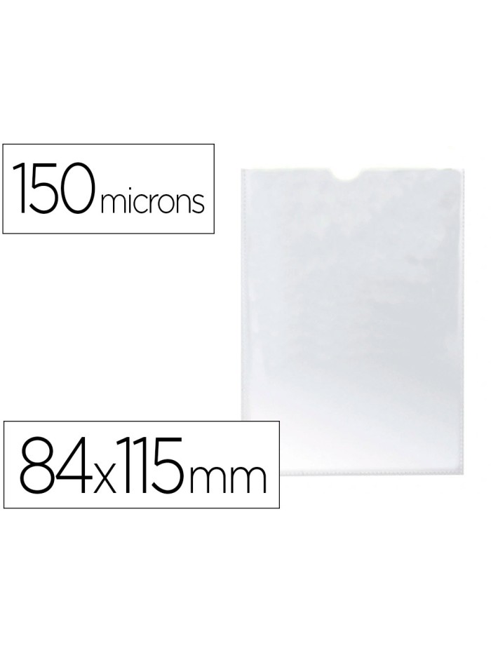 Funda portadocumento q-connect din a7 150 micras pvc transparente con uñero 84x115 mm Funda portadocumento q-connect din a7 150 micras pvc transparente con uñero 84x115 mm