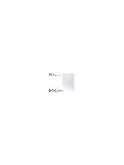 Funda portadocumento q-connect din a7 150 micras pvc transparente con uñero 84x115 mm