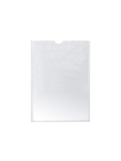 Funda portadocumento q-connect din a7 150 micras pvc transparente con uñero 84x115 mm