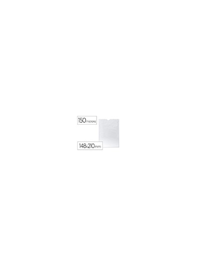 Funda portadocumento q-connect din a5 150 micras pvc transparente con uñero 148x210 mm
