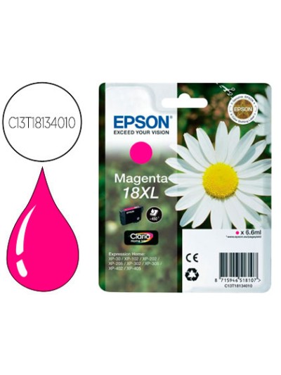 Ink-jet epson t18xl magenta expression home xp-102 xp-205 xp-305 xp-405 capacidad 470 pag