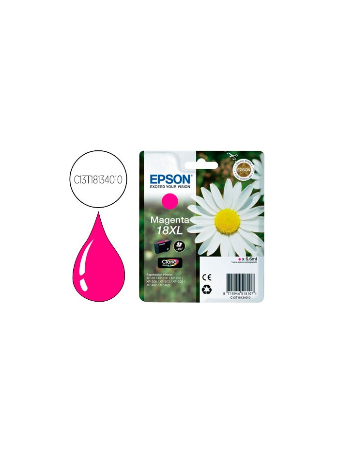 Ink-jet epson t18xl magenta expression home xp-102 xp-205 xp-305 xp-405 capacidad 470 pag Ink-jet epson t18xl magenta expression home xp-102 xp-205 xp-305 xp-405 capacidad 470 pag