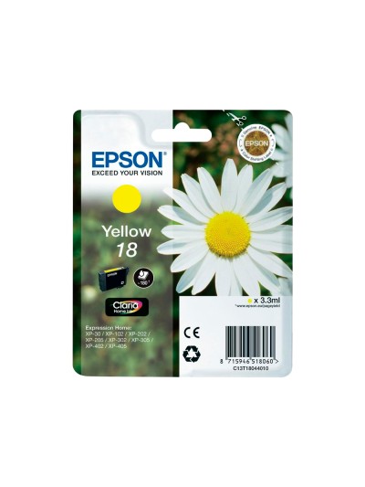 Ink-jet epson t18 amarillo expression home xp-102 xp-205 xp-305 xp-405 capaciidad 180 pag