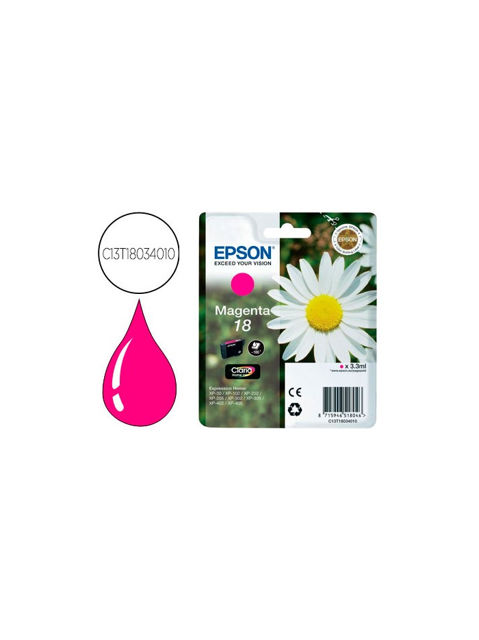 Ink-jet epson t18 magenta expression home xp-102 xp-205 xp-305 xp-405 capaciidad 180 pag Ink-jet epson t18 magenta expression home xp-102 xp-205 xp-305 xp-405 capaciidad 180 pag
