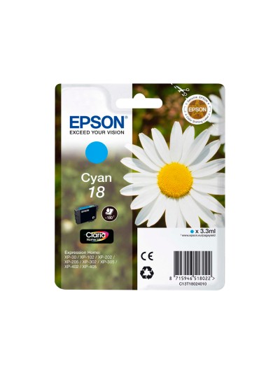 Ink-jet epson t18 cyan expression home xp-102 xp-205 xp-305 xp-405 capacidad 180 pag