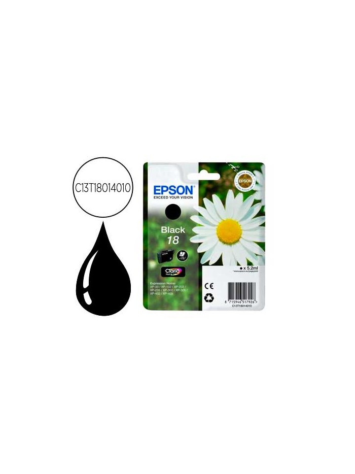 Ink-jet epson t18 negro expression home xp-102 xp-205 xp-305 xp-405 capaciidad 175 pag Ink-jet epson t18 negro expression home xp-102 xp-205 xp-305 xp-405 capaciidad 175 pag