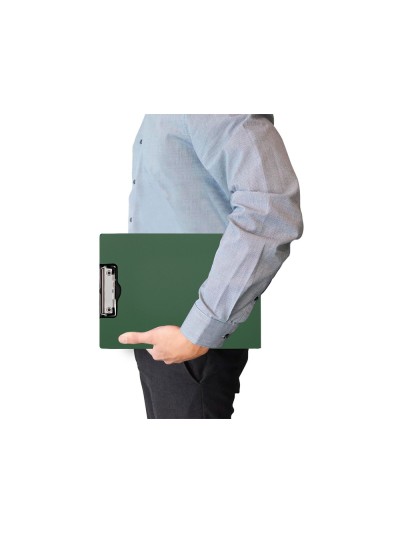 Carpeta q-connect miniclip superior din a4 plastico 50% reciclado verde oliva grosor 2,1 mm