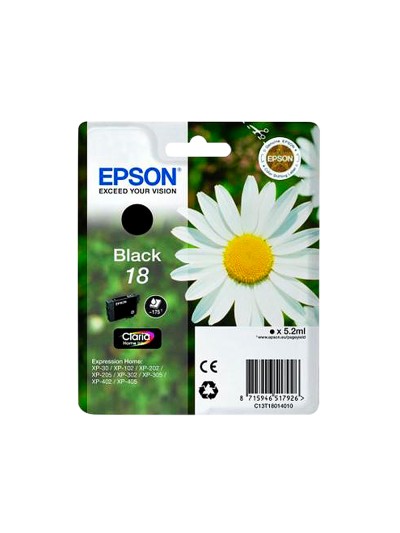 Ink-jet epson t18 negro expression home xp-102 xp-205 xp-305 xp-405 capaciidad 175 pag