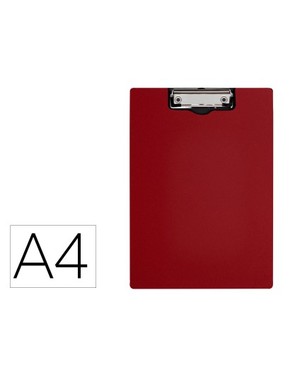 Carpeta q-connect miniclip superior din a4 plastico 50% reciclado rojo grosor 2,1 mm