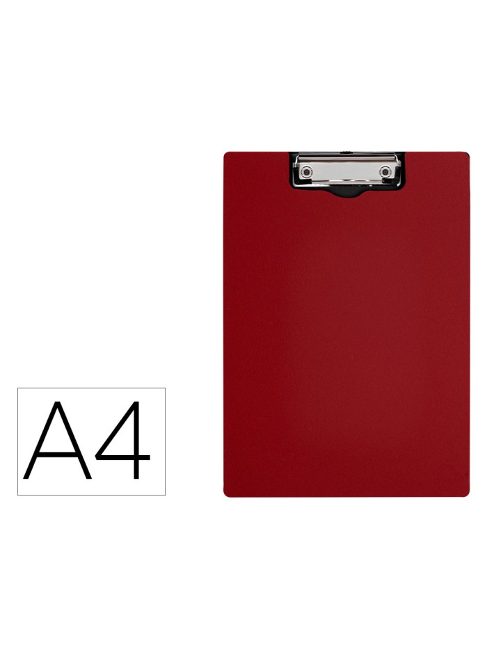 Carpeta q-connect miniclip superior din a4 plastico 50% reciclado rojo grosor 2,1 mm Carpeta q-connect miniclip superior din a4 plastico 50% reciclado rojo grosor 2,1 mm