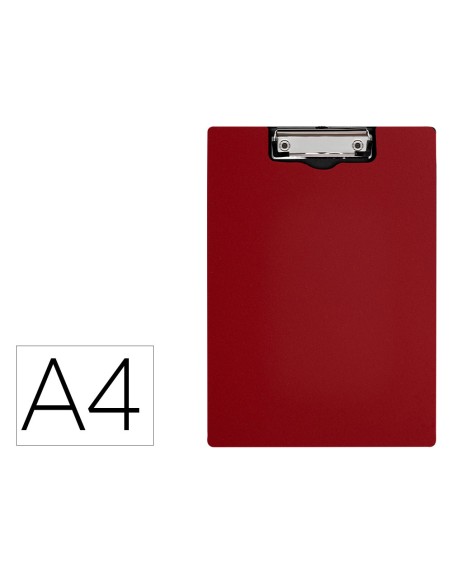 Carpeta q-connect miniclip superior din a4 plastico 50% reciclado rojo grosor 2,1 mm