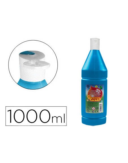 Tempera liquida jovi escolar 1000 ml azul cyan