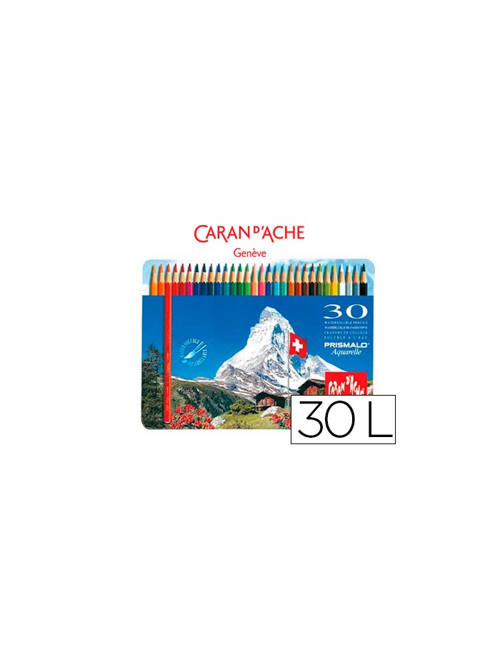 Lapices de colores caran d'ache acuarelables caja metalica de 30 colores surtidos Lapices de colores caran d'ache acuarelables caja metalica de 30 colores surtidos