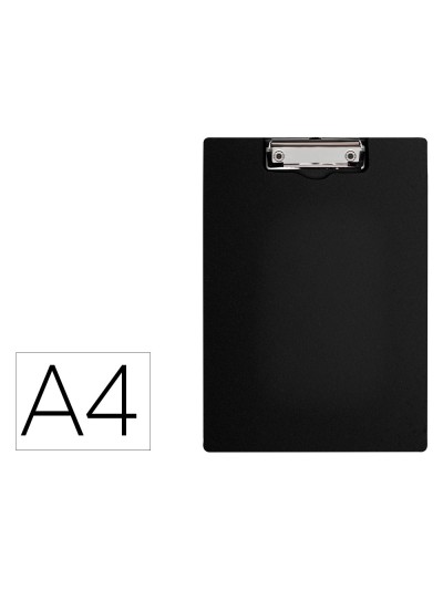 Carpeta q-connect miniclip superior din a4 plastico 50% reciclado negro grosor 2,1 mm