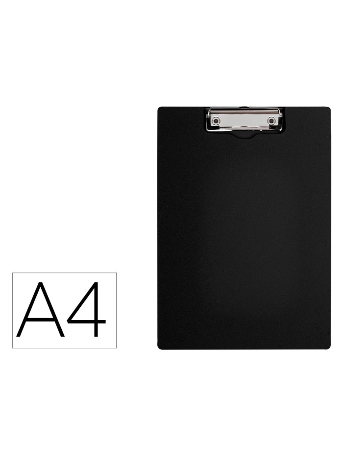 Carpeta q-connect miniclip superior din a4 plastico 50% reciclado negro grosor 2,1 mm Carpeta q-connect miniclip superior din a4 plastico 50% reciclado negro grosor 2,1 mm