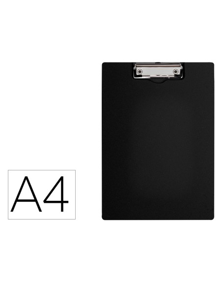 Carpeta q-connect miniclip superior din a4 plastico 50% reciclado negro grosor 2,1 mm