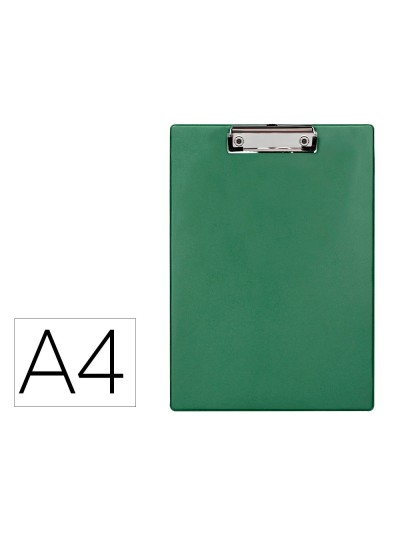 Portanotas q-connect plastico 50% reciclado din a4 verde oliva grosor 2,1 mm