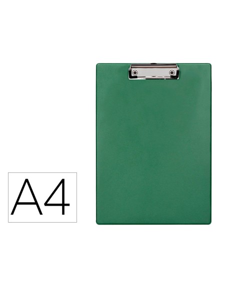 Portanotas q-connect plastico 50% reciclado din a4 verde oliva grosor 2,1 mm