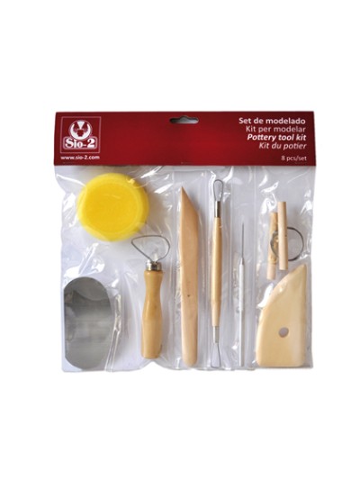 Instrumentos de modelar arcilla sio-2 set de 8 piezas