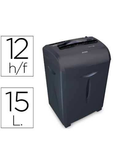 Destructora de documentos q-connect kf15551 capacidad de corte 12 h destruye grapas clips cd y tarjetas