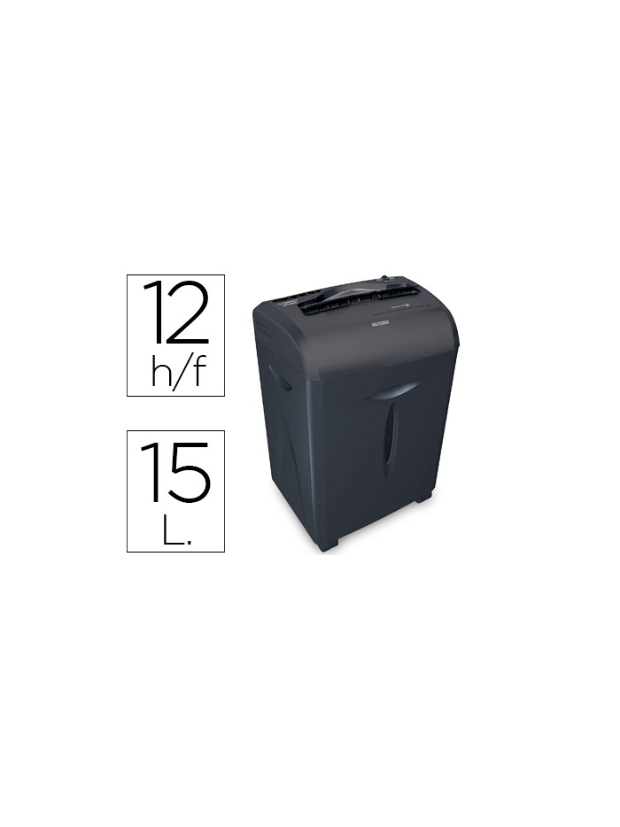 Destructora de documentos q-connect kf15551 capacidad de corte 12 h destruye grapas clips cd y tarjetas