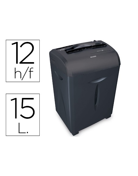 Destructora de documentos q-connect kf15551 capacidad de corte 12 h destruye grapas clips cd y tarjetas