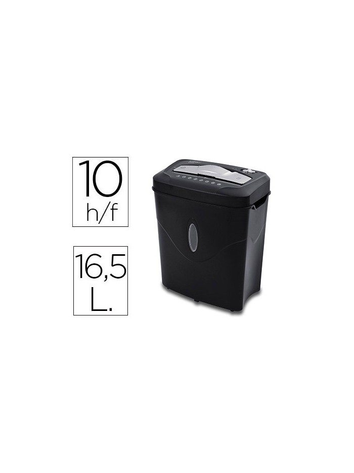 Destructora de documentos q-connect kf17974 capacidad de corte 10 h destruye grapas clips y tarjetas papelera 16,5 Destructora de documentos q-connect kf17974 capacidad de corte 10 h destruye grapas clips y tarjetas papelera 16,5