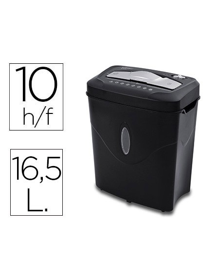 Destructora de documentos q-connect kf17974 capacidad de corte 10 h destruye grapas clips y tarjetas papelera 16,5