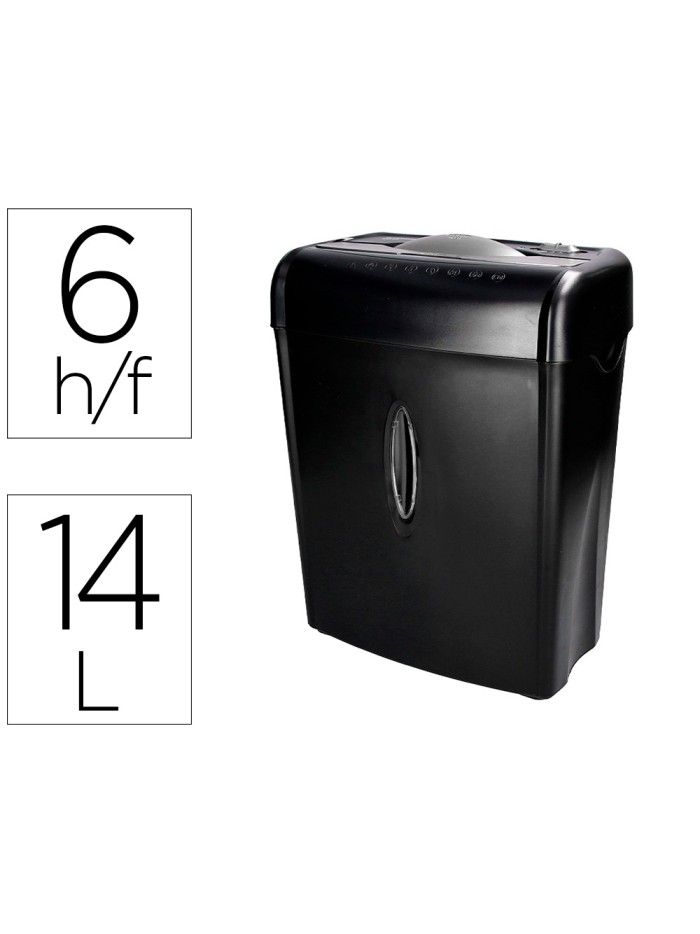 Destructora de documentos q-connect kf17970 capacidad de corte 6 h destruye grapas clips y tarjetas papelera 14l Destructora de documentos q-connect kf17970 capacidad de corte 6 h destruye grapas clips y tarjetas papelera 14l