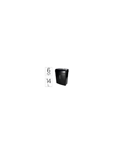 Destructora de documentos q-connect kf17970 capacidad de corte 6 h destruye grapas clips y tarjetas papelera 14l