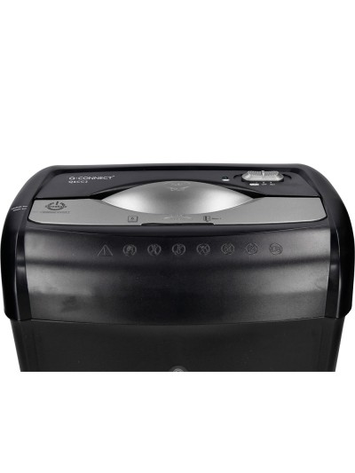 Destructora de documentos q-connect kf17970 capacidad de corte 6 h destruye grapas clips y tarjetas papelera 14l