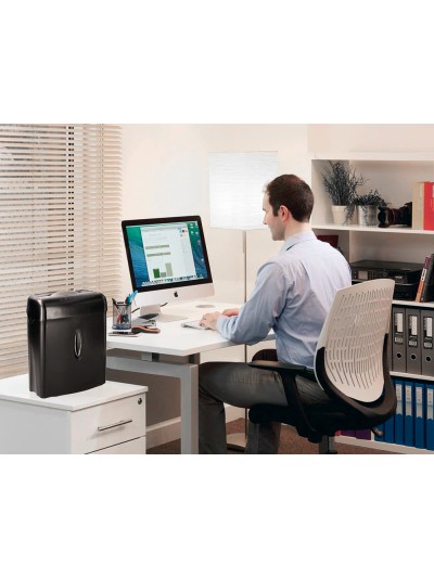 Destructora de documentos q-connect kf17970 capacidad de corte 6 h destruye grapas clips y tarjetas papelera 14l