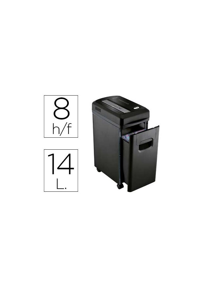 Destructora de documentos q-connect kf15547 capacidad de corte 8 h destruye grapas clips y tarjetas papelera 15l Destructora de documentos q-connect kf15547 capacidad de corte 8 h destruye grapas clips y tarjetas papelera 15l