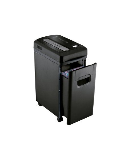 Destructora de documentos q-connect kf15547 capacidad de corte 8 h destruye grapas clips y tarjetas papelera 15l