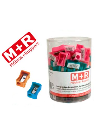 Sacapuntas m+r 304 plastico rectangular 1 uso colores surtidos