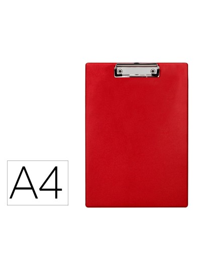 Portanotas q-connect plastico 50% reciclado din a4 rojo grosor 2,1 mm