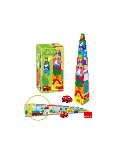 Puzle diset cubos apilables coche