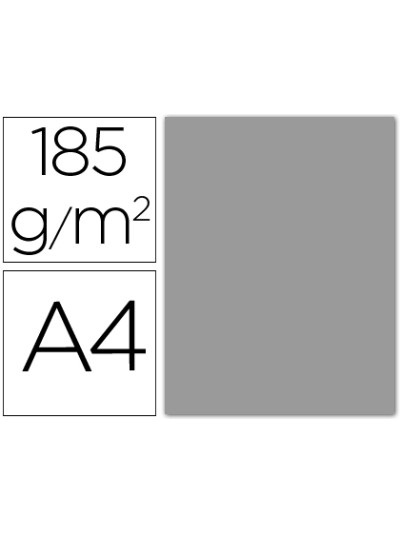 Cartulina guarro din a4 gris perla 185 gr paquete 50 hojas